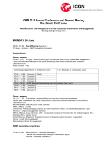 ICGN 2012 Annual Conference and General Meeting Rio, Brazil, 25