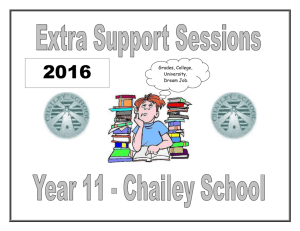 Chailey School CPD Sessions 2010-2011