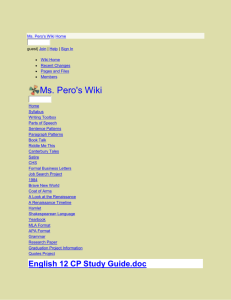 Ms. Pero's Wiki - English 12 CP Study Guide