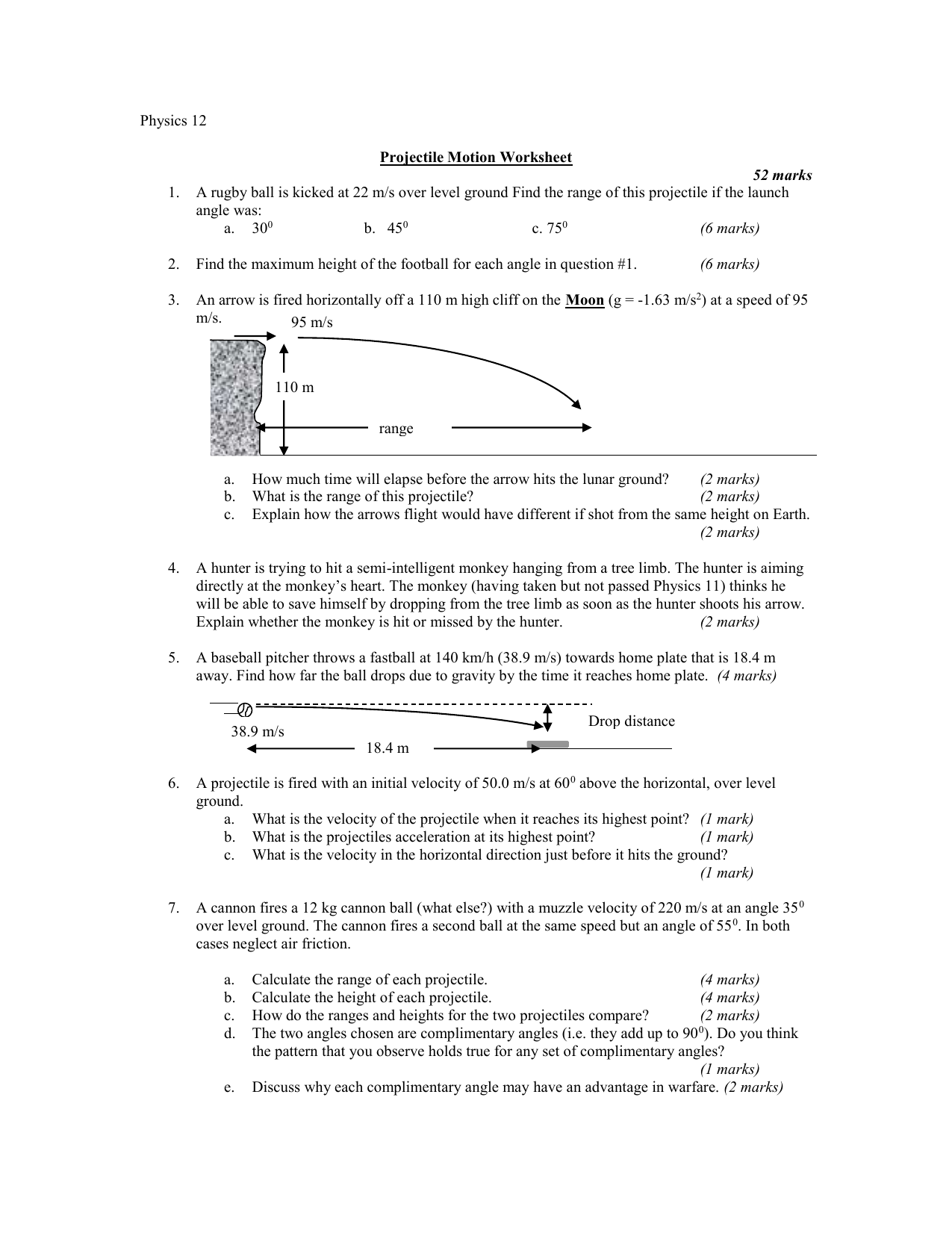 41-projectile-motion-worksheet-answers-the-physics-classroom-worksheet-for-fun