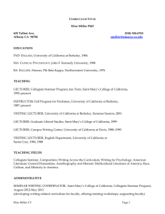 curriculum vitae - Saint Mary's College of California