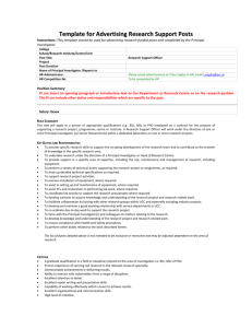 Advertising Template for Research Support Officer