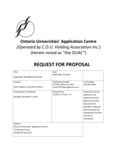 OUAC RFP Outline 2013 - Ontario Universities' Application Centre