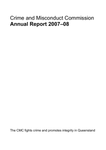 Annual Report 2007-08 - Crime and Corruption Commission