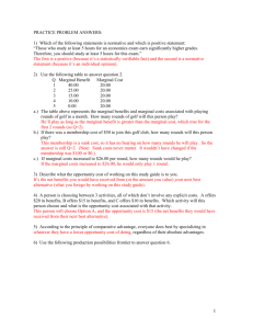 Study Guide for Exam 1 Practice Problem Answers
