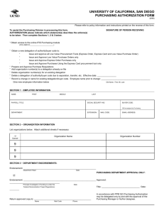 purchasing authorization form - Business and Financial Services