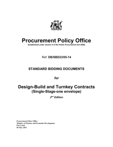 Design-Build and Turnkey Contracts (Single Stage one