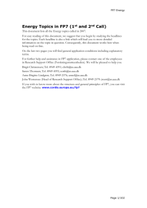 Energy Topics in FP7 (1st and 2nd Call)