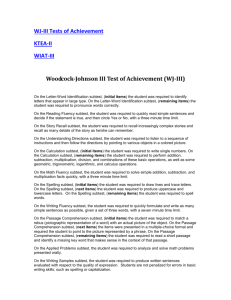 Woodcock-Johnson III Test of Achievement (WJ-III)