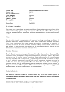 Course Title : International Money and Finance