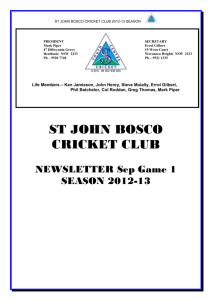 ST JOHN BOSCO CRICKET CLUB 2012