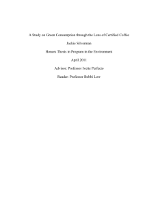 A Study on Green Consumption through the Lens of Certified Coffee