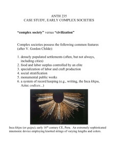 ANTH 235: CASE STUDY, COMPLEX SOCIETIES