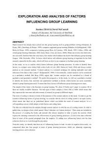 Exploration and Analysis to Influencing Factors of Group learning