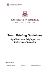 Team Briefing Guidelines