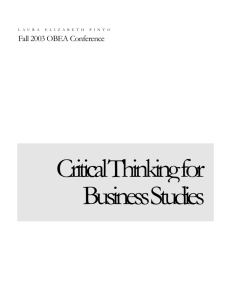 Critical Thinking for Business Studies - Home