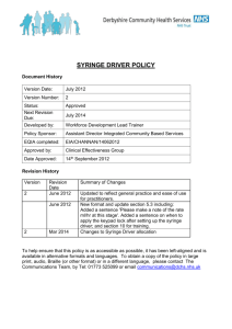 Syringe Driver Policy - DCHS - Derbyshire Community Health Services