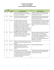 Vendor Questions with HHSC Responses