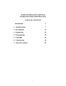 TABLE OF CONTENTS