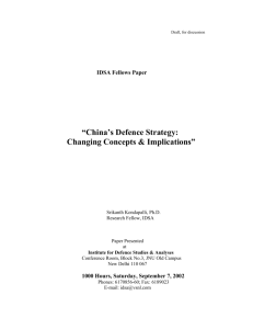 Comparative Trends in the evolution of Chinese Defence Strategy