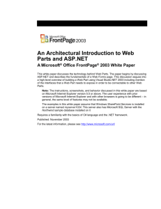 An Architectural Introduction to Web Parts and ASP.NET