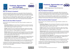 Facebook: Opportunities and Challenges