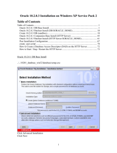 Oracle 10.2.0.3 Patchset Install