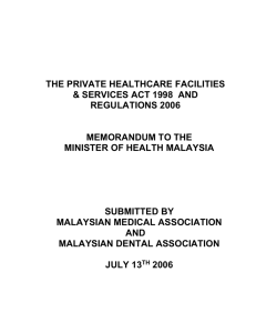 the private healthcare facilities & services act 1998 and