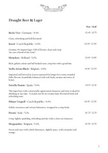 Draught Beer & Lager Pint / Half Becks Vier / Germany / 4.0% Clean