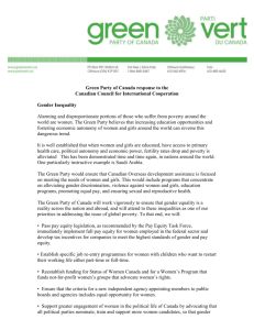 Green Party of Canada response to the Canadian Council for