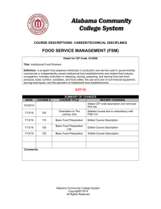 Food Service Management - Alabama Community College System
