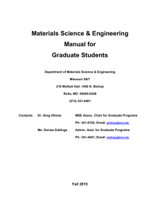 MSE Grad Student Handbook - Materials Science & Engineering
