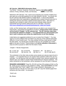 AP Calculus Summer Assignments - Fairfield College Preparatory
