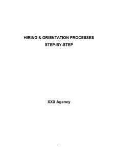 Hiring and Orientation Process Guidelines