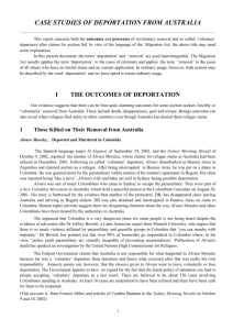 CASE STUDIES OF DEPORTATION FROM AUSTRALIA