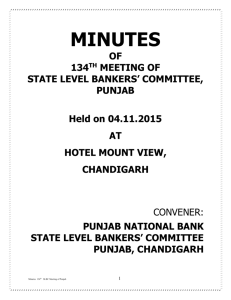 Minutes of 134th MEETING OF SLBC Punjab