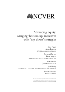 Advancing equity: Merging 'bottom up' initiatives with 'top down