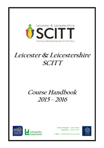 SCITT handbook 2015-16 - Leicester and Leicestershire SCITT