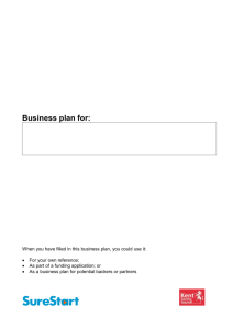 Childcare providers' business plan template