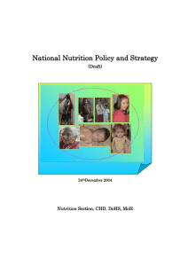 Nutrition Policy and strategy