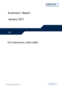 GCE Subject Report January 2011