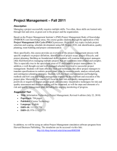 Project Management – Fall 2011