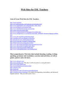 Lists of Great Web Sites for ESL Teachers