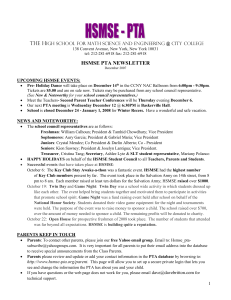 PTA Dec 07 newsletter final - High School for Math, Science and