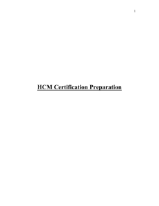 HCM Certification Preparation
