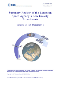 Summary Review of the European Space Agency's Low Gravity