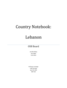 Country Notebook: Lebanon - MKT432