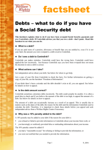 Debts - what to do if you have a Social Security debt