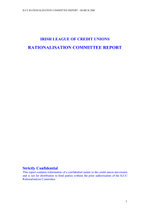 rationalisation committee report - The Irish League of Credit Unions