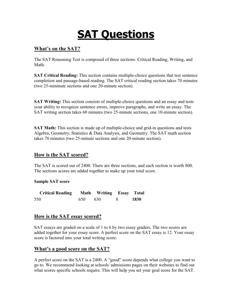 SAT Questions